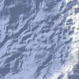 The paper version of the same Dhundsar map tile, with pale shaded ridges and thin contours instead of the orange lava band.