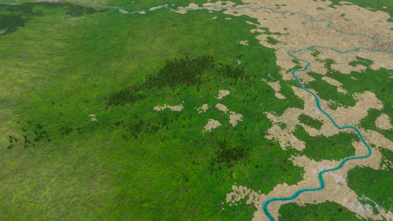 Abendsee, the branching lowland hollow, in the Atlas game before the new lake occupies the hollow