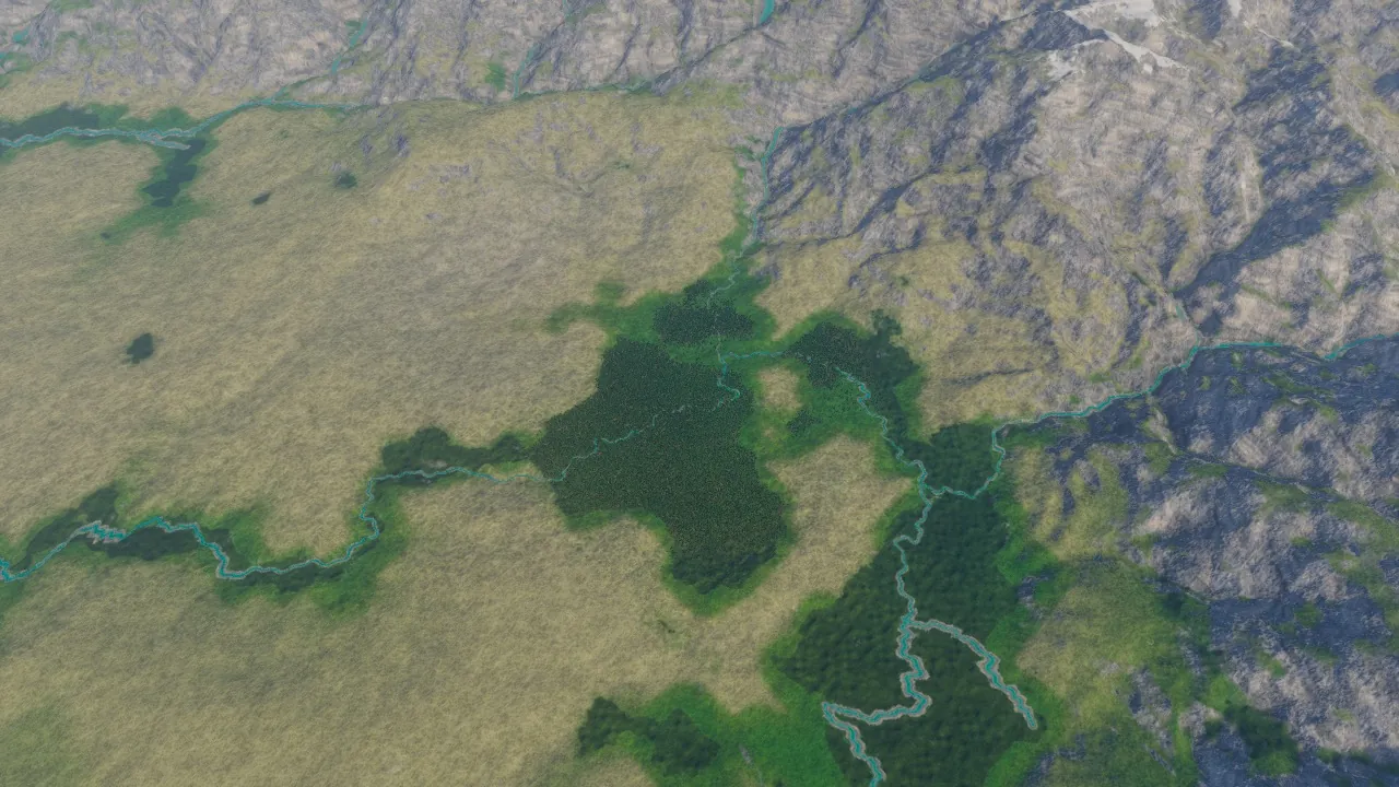 Hananqucha, the broad basin, in the Atlas game before the new lake occupies the hollow