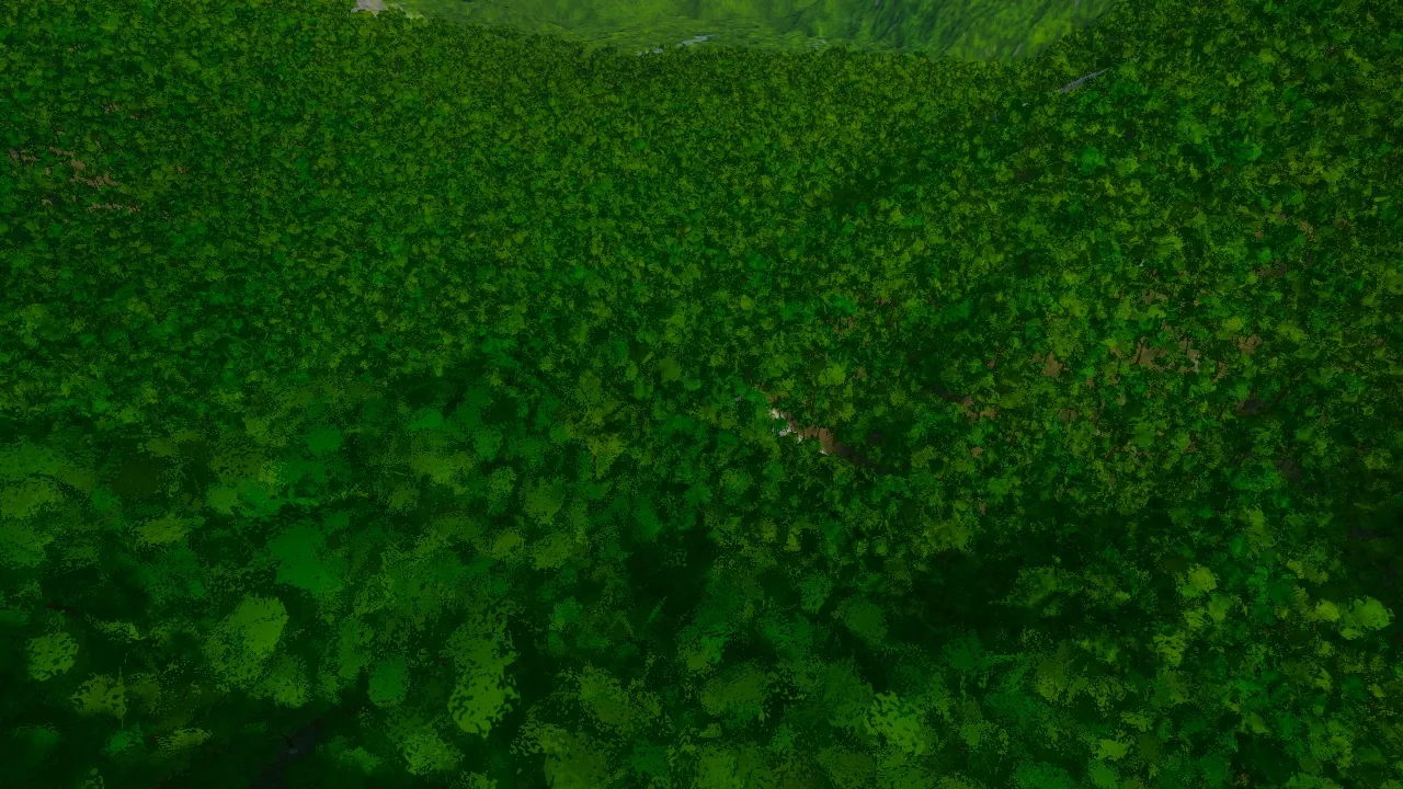 Ho Treo, the closer lake and gorge connection, in the Atlas game before the new lake occupies the hollow